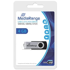 MediaRange USB-Stick schwarz, silber