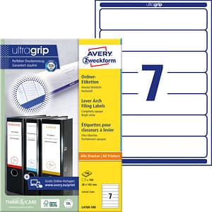 AVERY Zweckform Ordnerrücken-Etiketten schmal / L4760-100, weiß, Inh. 700