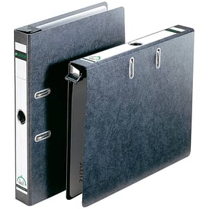 LEITZ 1822 Qualitäts-Hängeordner 180° schwarz, Hartpappe, 5cm, DIN A4