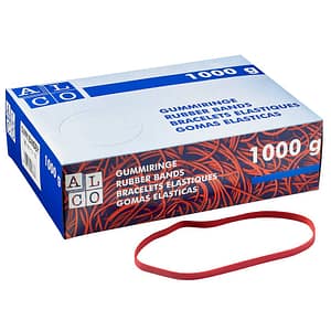 Gummiband, aus Naturkautschuk, 6 x 200mm, rot, 1000g ALCO