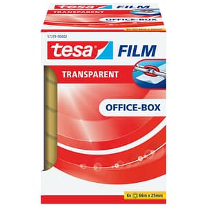 TESA Klebefilm tesafilm® Office-Box, Breite 25mm x 66m, 6 Rollen, transparent