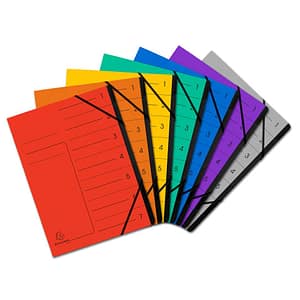 EXACOMPTA Ordnungsmappe mit Gummizug, innen schwarz, 7 Fächer, A4