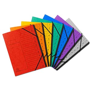 EXACOMPTA Ordnungsmappe mit Gummizug, innen schwarz, 12 Fächer, A4