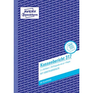 AVERY ZWECKFORM Kassenbericht mit Blaupapier 317, A4