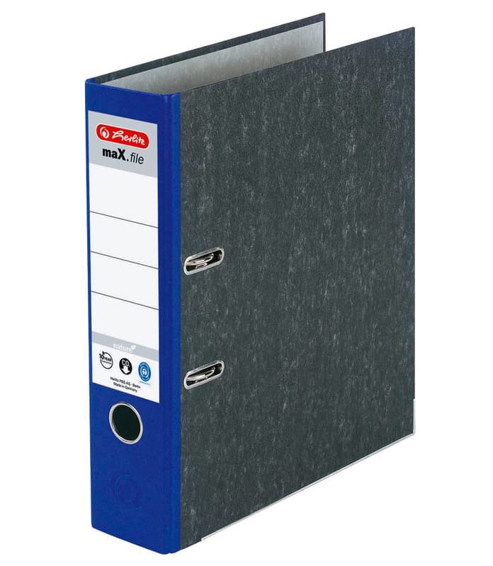 herlitz maX.file nature Ordner schwarz marmoriert Karton 8,0cm DIN A4 – Bild 2