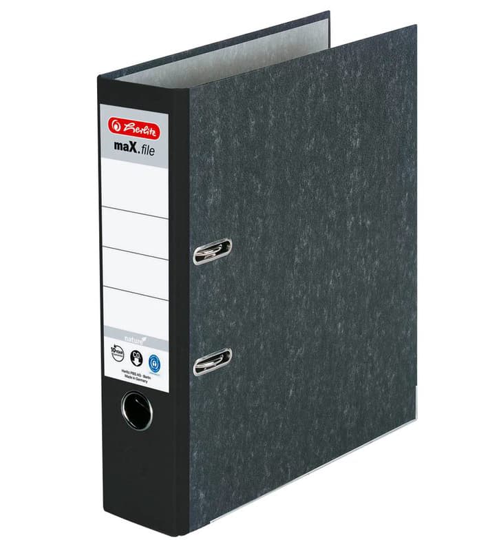 herlitz maX.file nature Ordner schwarz marmoriert Karton 8,0cm DIN A4