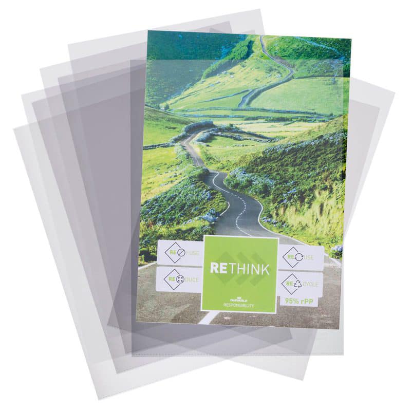 100 DURABLE Sichthüllen STANDARD DIN A4 transparent glatt 0,10mm