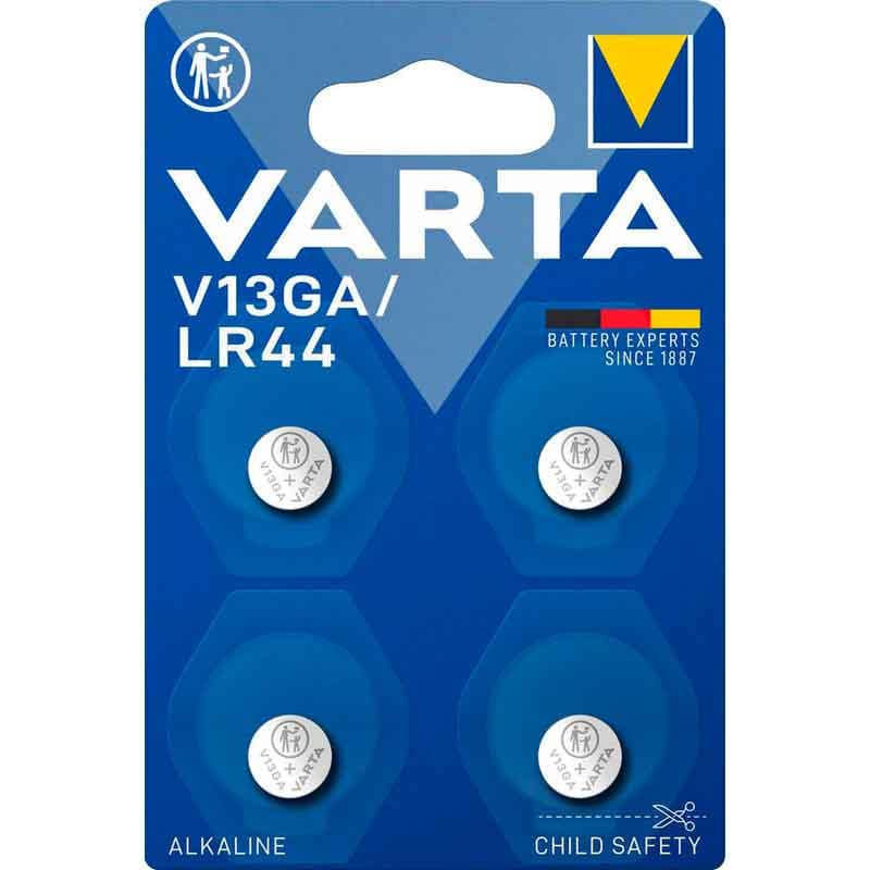 4 x Knopfzelle V13GA/LR44 1,5V, VARTA