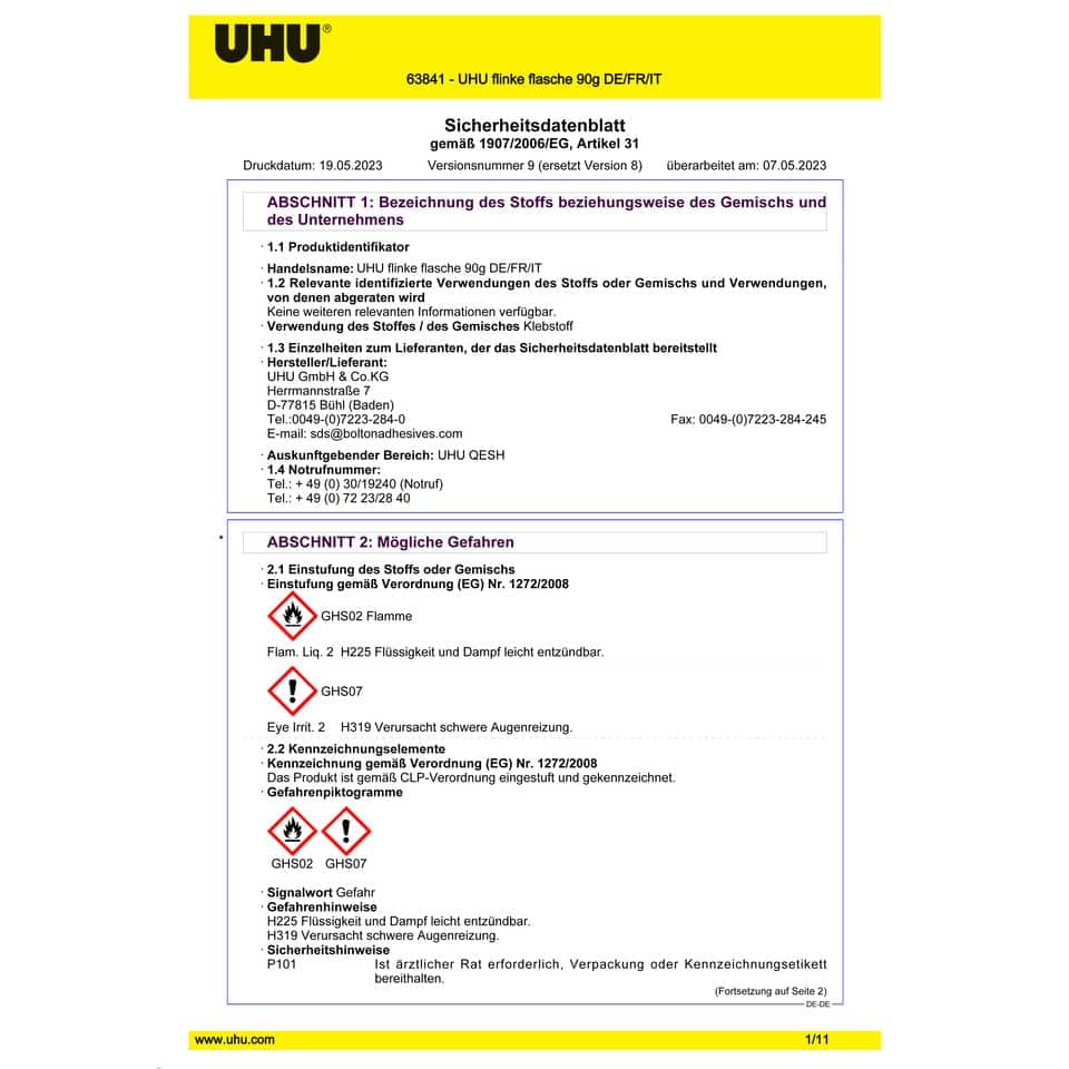 UHU Alleskleber flinke flasche, nachfüllbar, Flasche – Bild 3