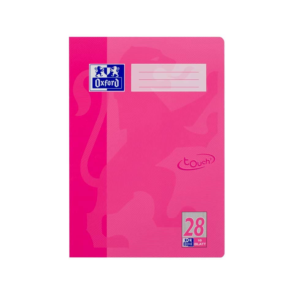 OXFORD Schulheft Touch Blau/Pink DIN A4 16 Blatt, kariert, Lin 28 mit Rand 90g/m² – Bild 2
