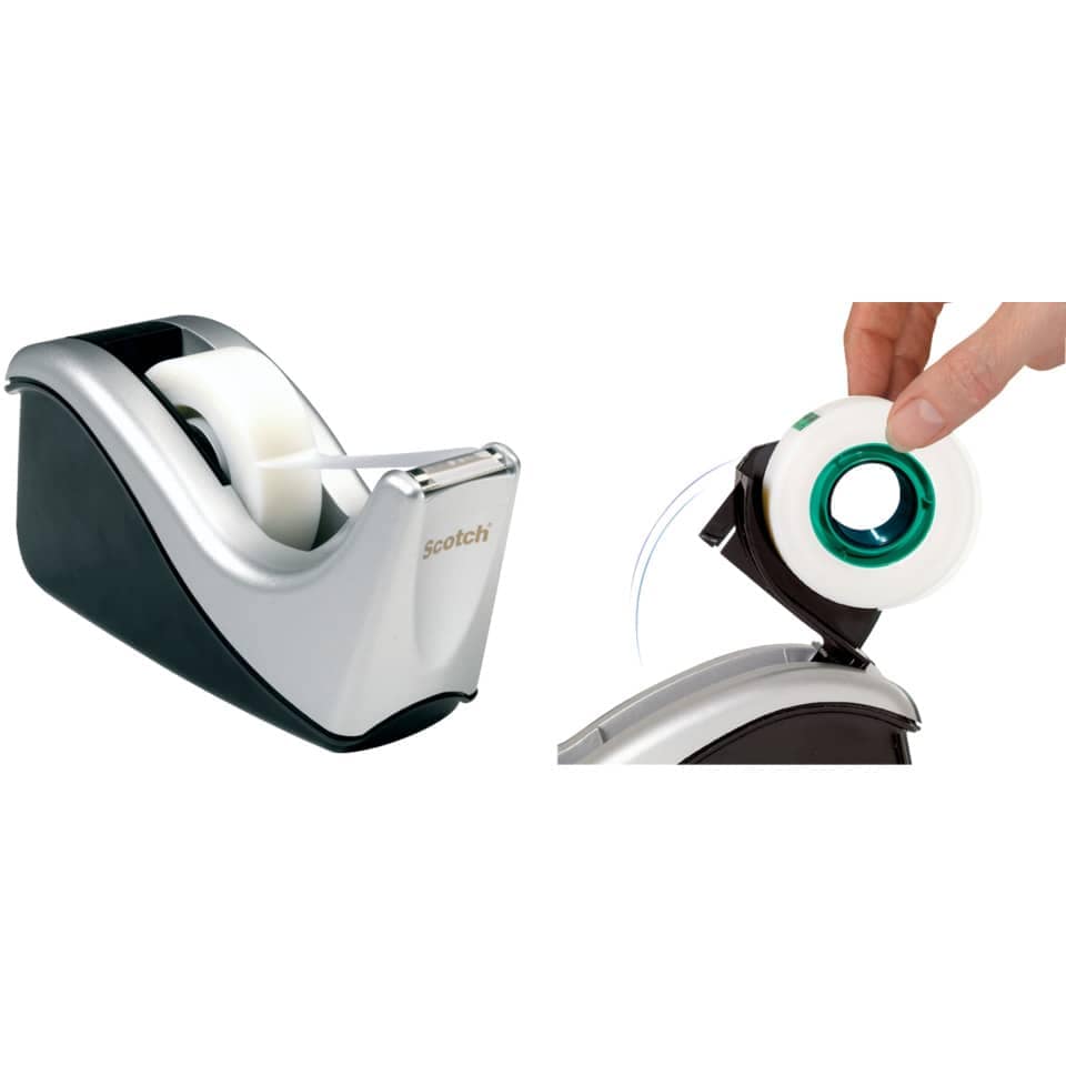 SCOTCH C60ST Tischabroller, silber/schwarz, inkl. 1 Rolle Scotch® Magic™ Klebeband – Bild 3