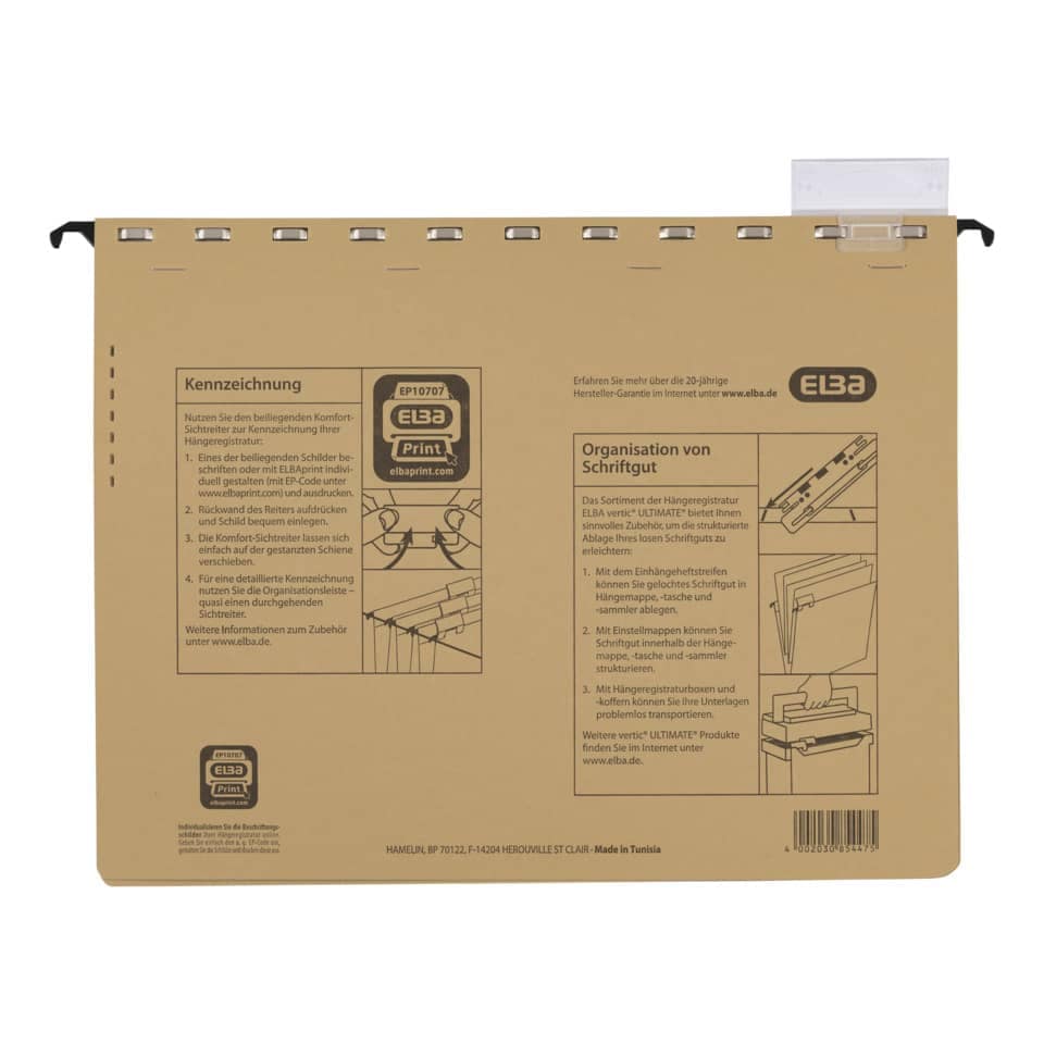 ELBA Hängehefter vertic Ultimate, A4, 240g/m², kaufmännische BZ-Heftung, braun