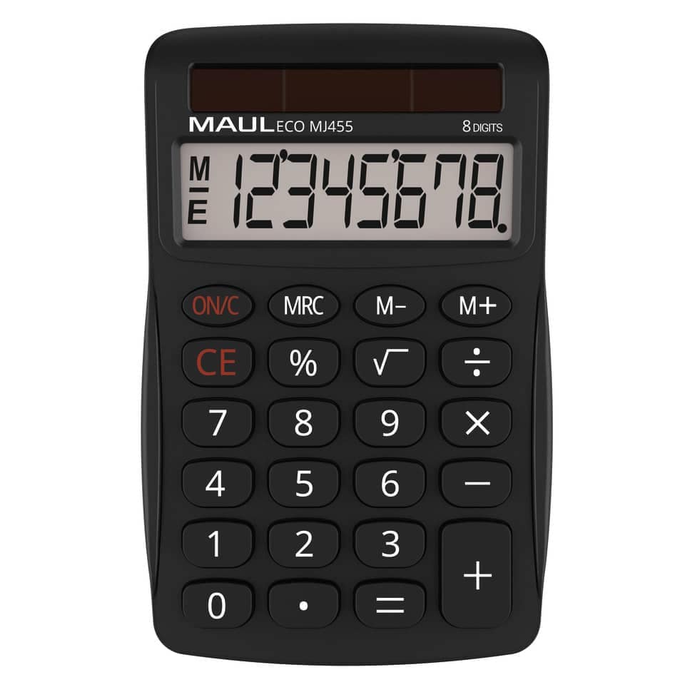 Tischrechner Solar ECO MJ 455, 8 Stellen, schwarz MAUL