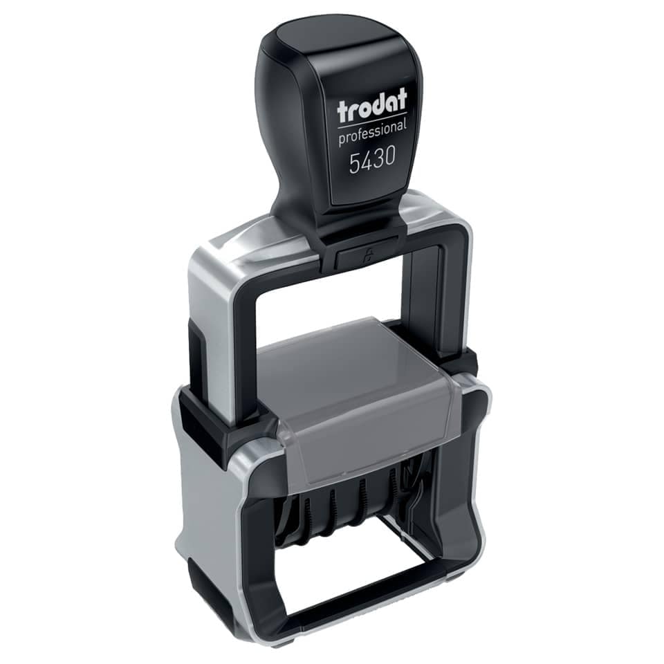 trodat Datumstempel mit Text individualisierbar 5430 selbstfärbend schwarz ohne Logo